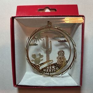 New Mexico 24K Gold Flashed Brass Christmas Cut Out Ornament Nation's Treasures